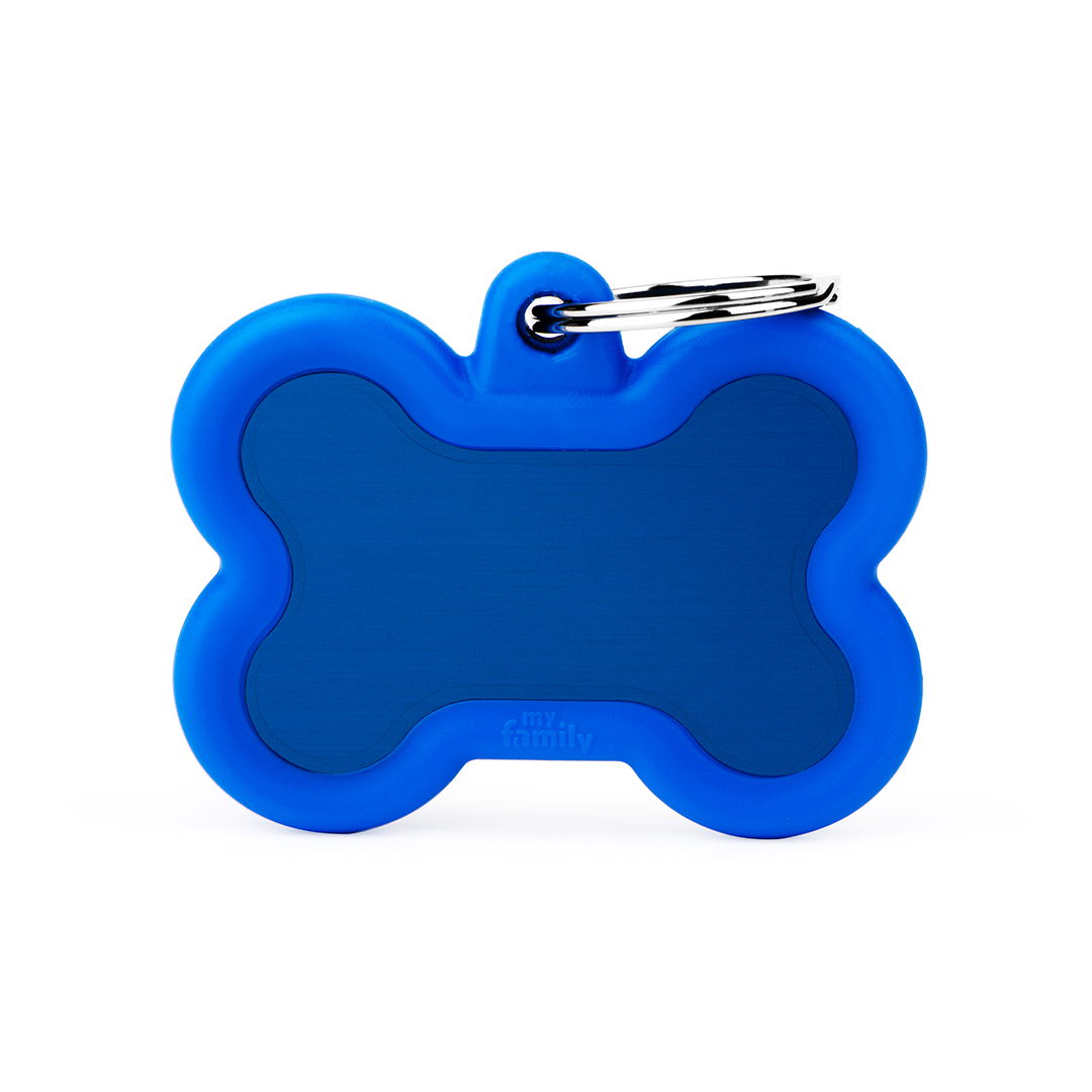 MyFamily Black Bone Alu ID-Tag in blau