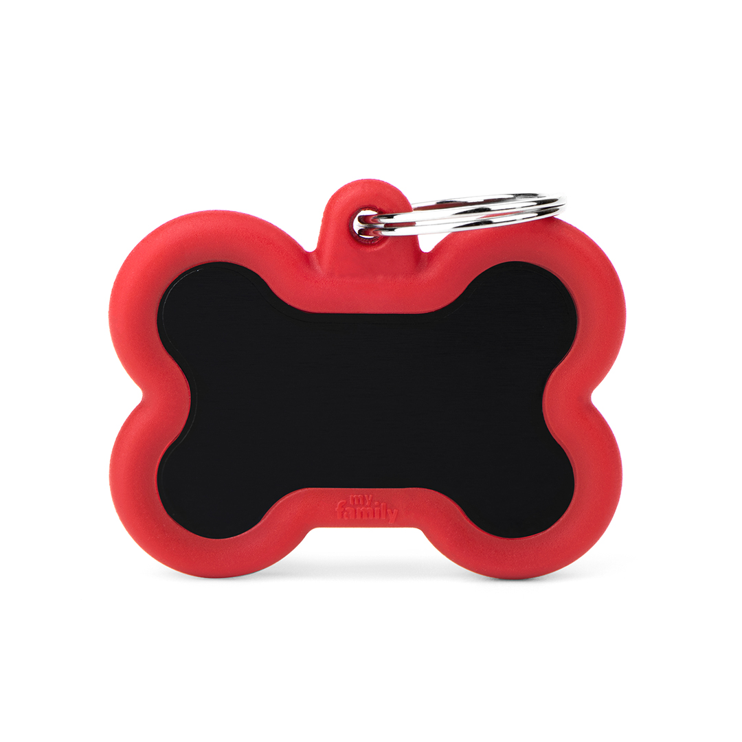 MyFamily Black Bone Alu ID-Tag in rot