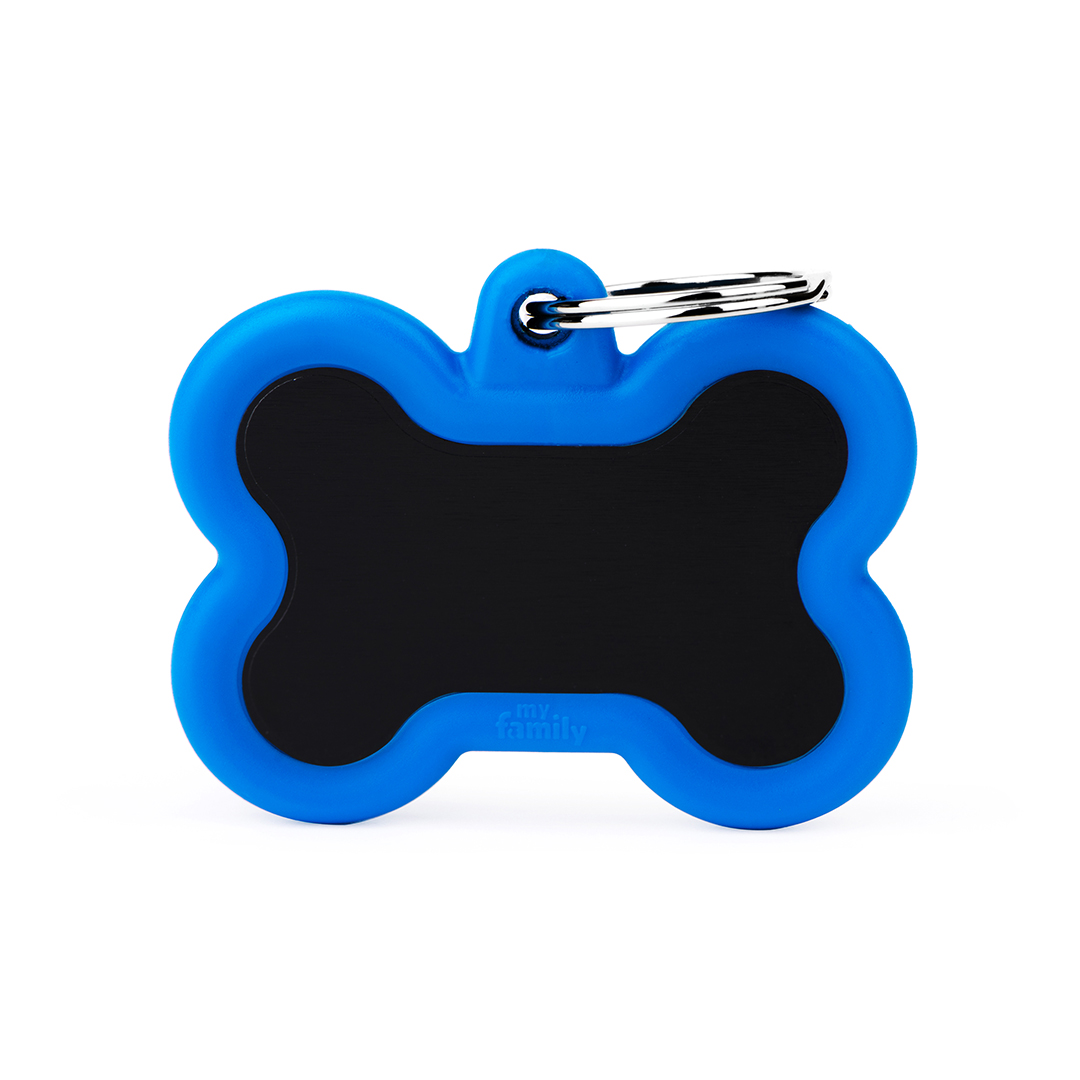 MyFamily Black Bone Alu ID-Tag in blau