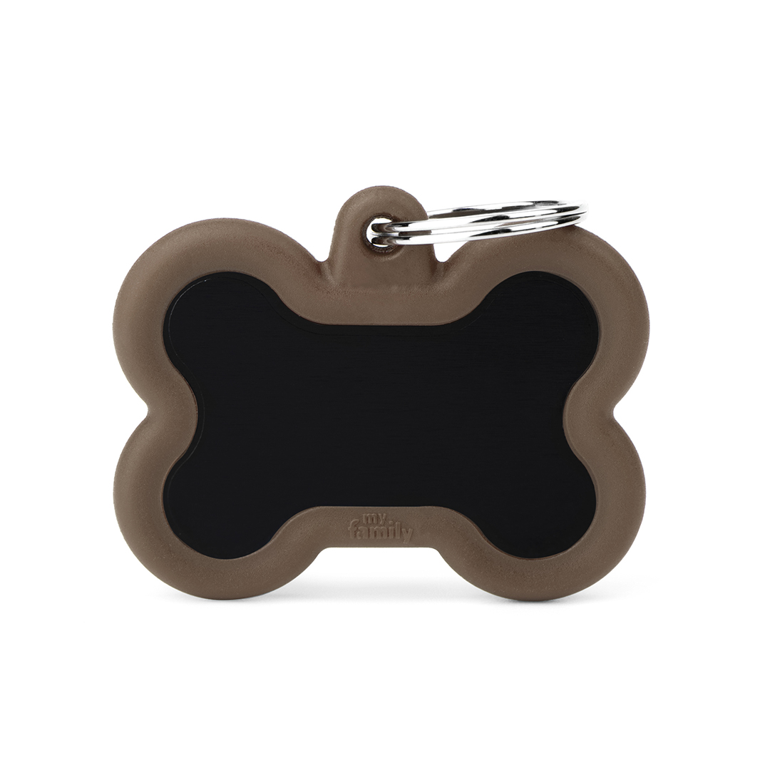 MyFamily Black Bone Alu ID-Tag in braun