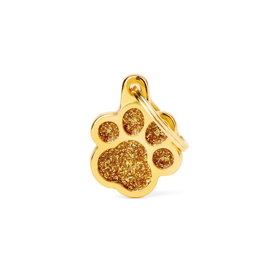 MyFamily Paw Glitter ID-Tag in gold