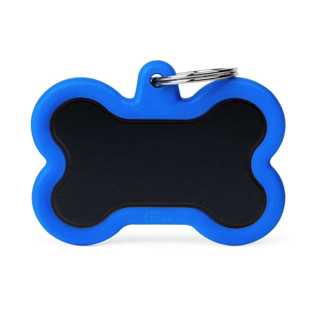MyFamily Black Bone Alu ID-Tag in blau