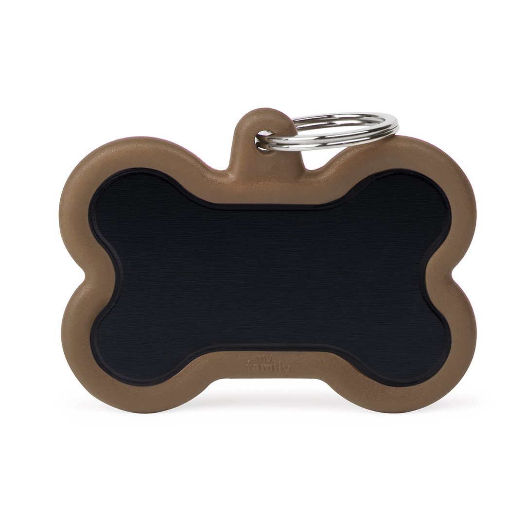 MyFamily Black Bone Alu ID-Tag in braun