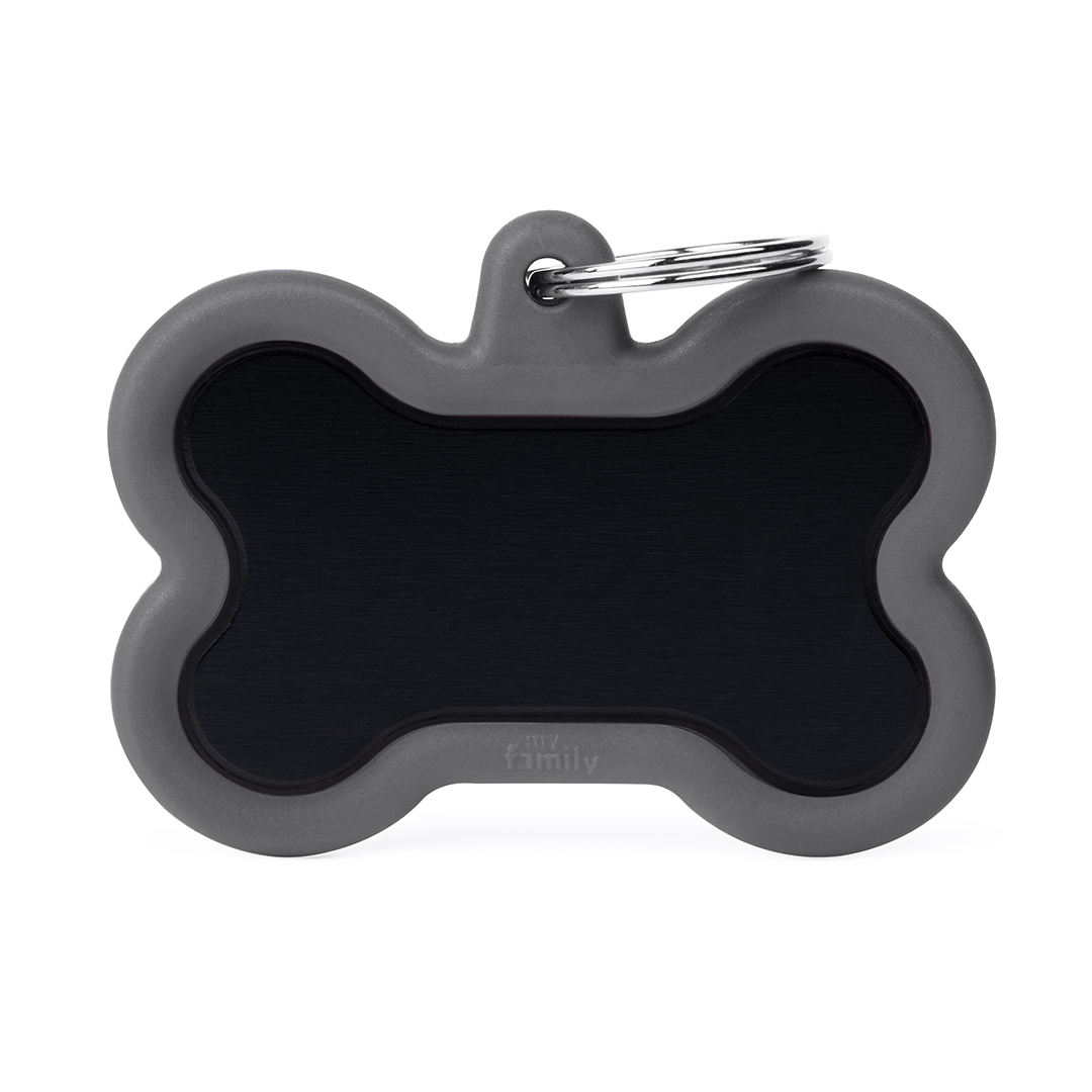 MyFamily Black Bone Alu ID-Tag in grau