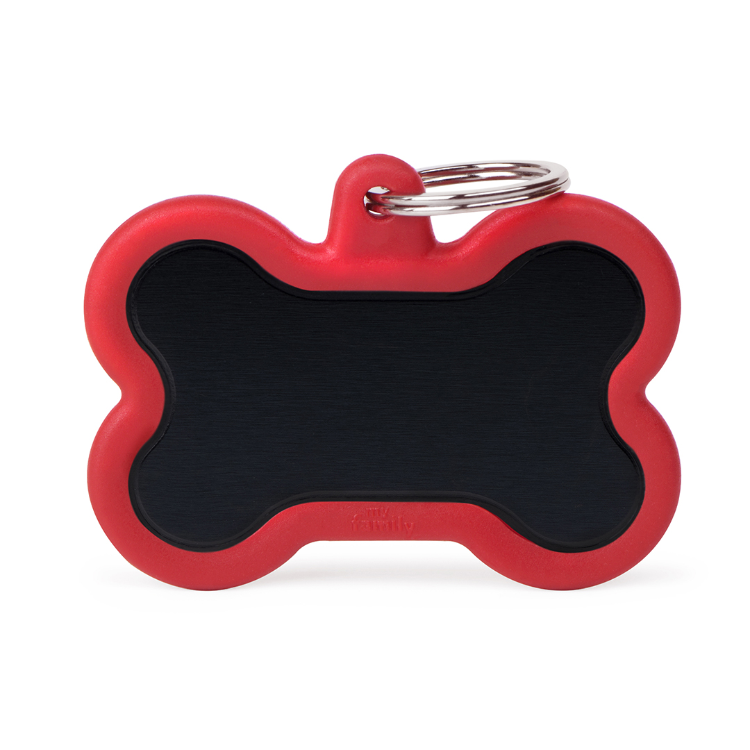 MyFamily Black Bone Alu ID-Tag in rot