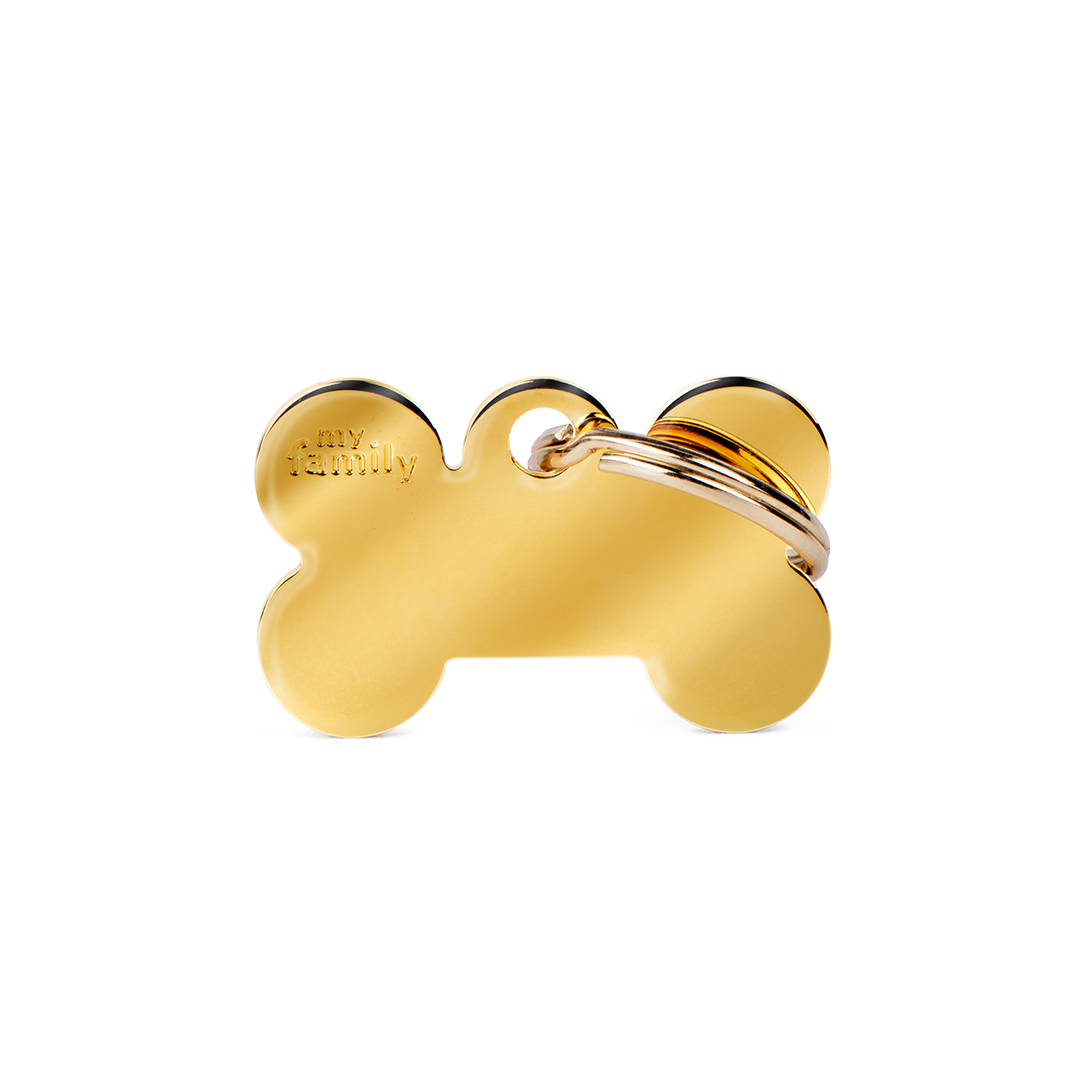 MyFamily Bone Golden Brass ID-Tag in gold