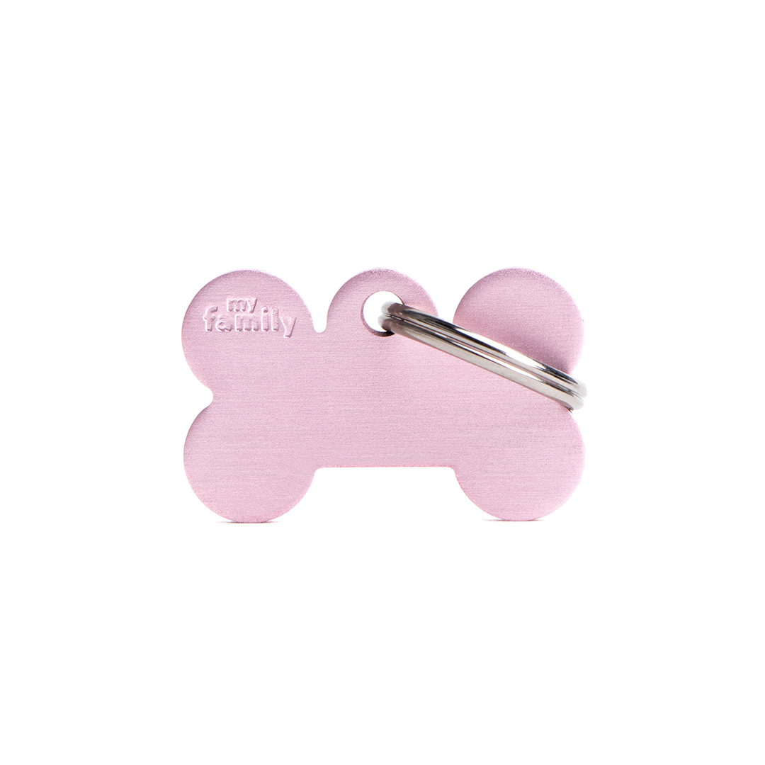 MyFamily Bone Aluminium ID-Tag in pink