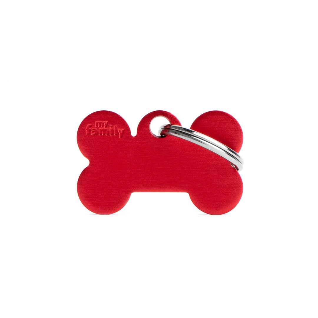 MyFamily Bone Aluminium ID-Tag in rot