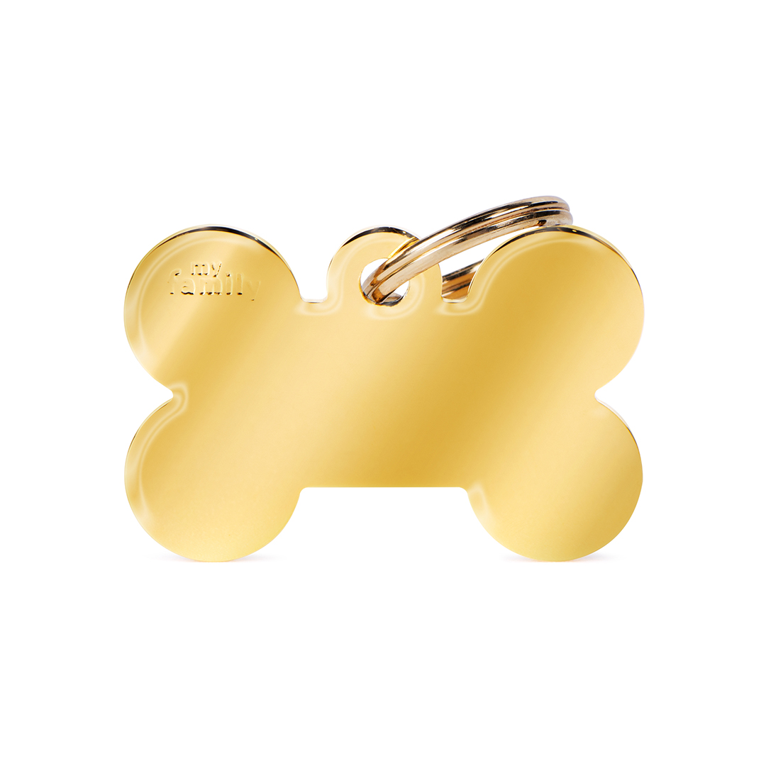 MyFamily Bone Golden Brass ID-Tag in gold
