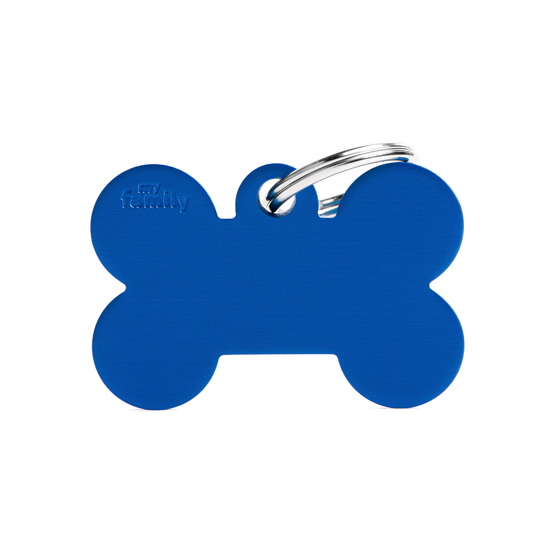MyFamily Bone Aluminium ID-Tag in blau
