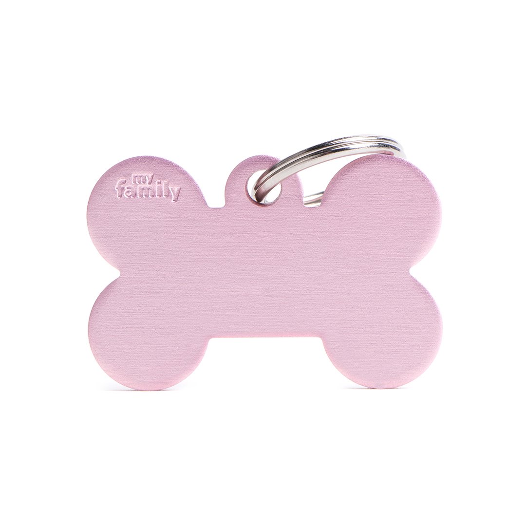 MyFamily Bone Aluminium ID-Tag in pink