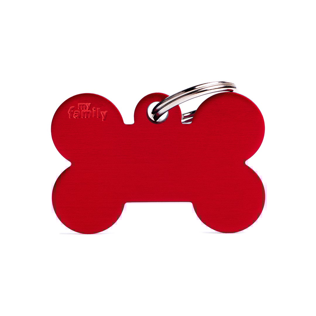 MyFamily Bone Aluminium ID-Tag in rot