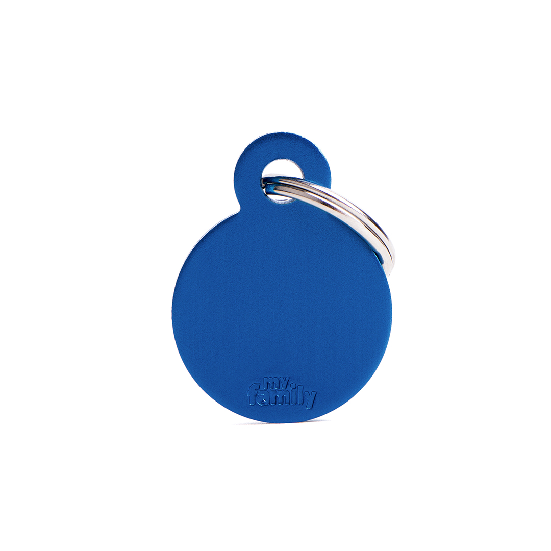 MyFamily Round Aluminum ID-Tag in blau