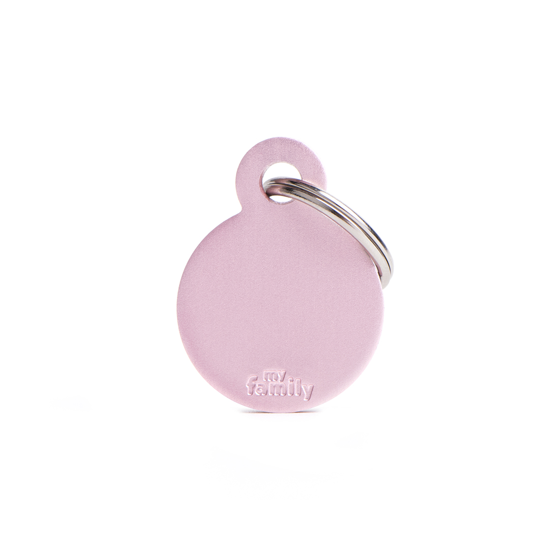 MyFamily Round Aluminum ID-Tag in pink