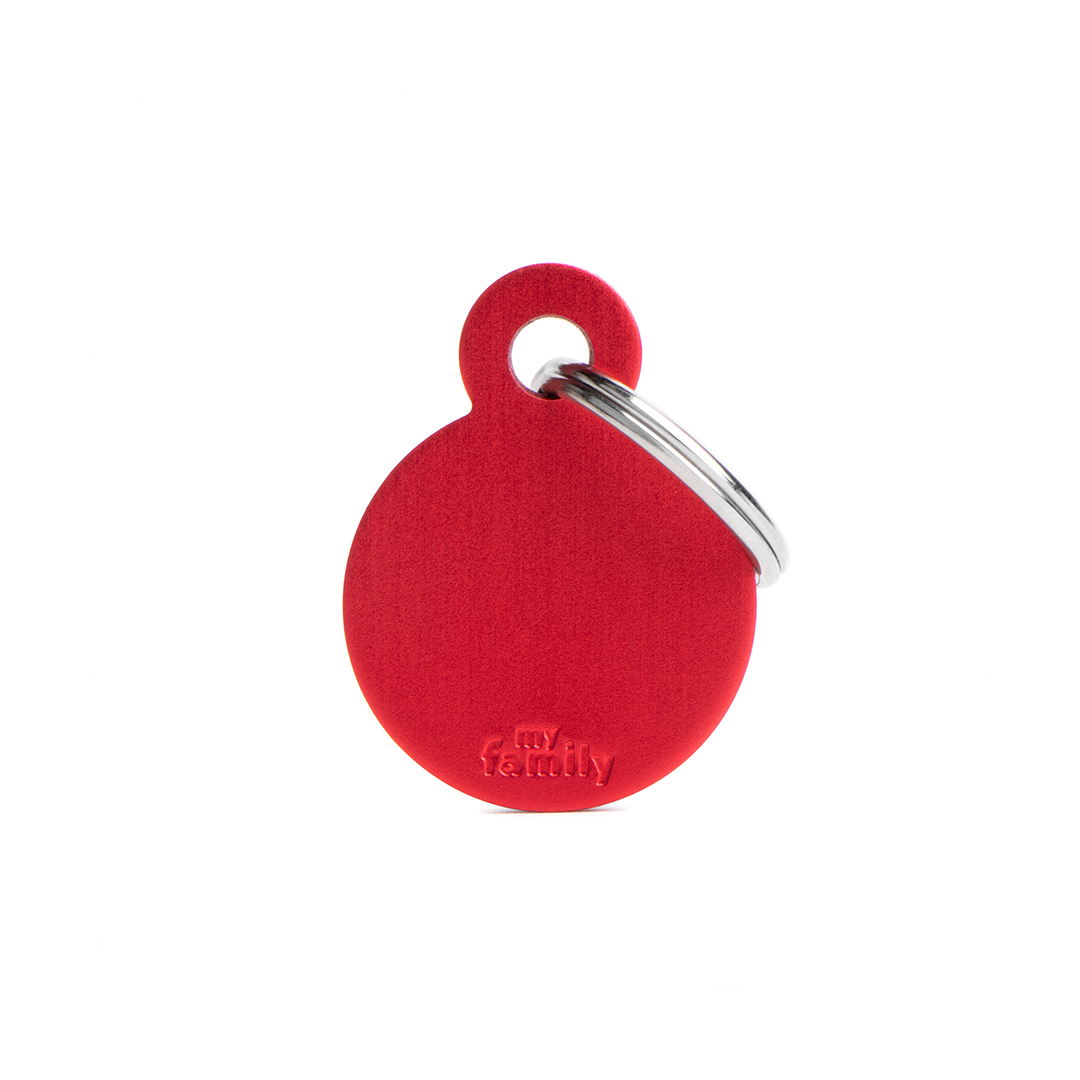 MyFamily Round Aluminum ID-Tag in rot