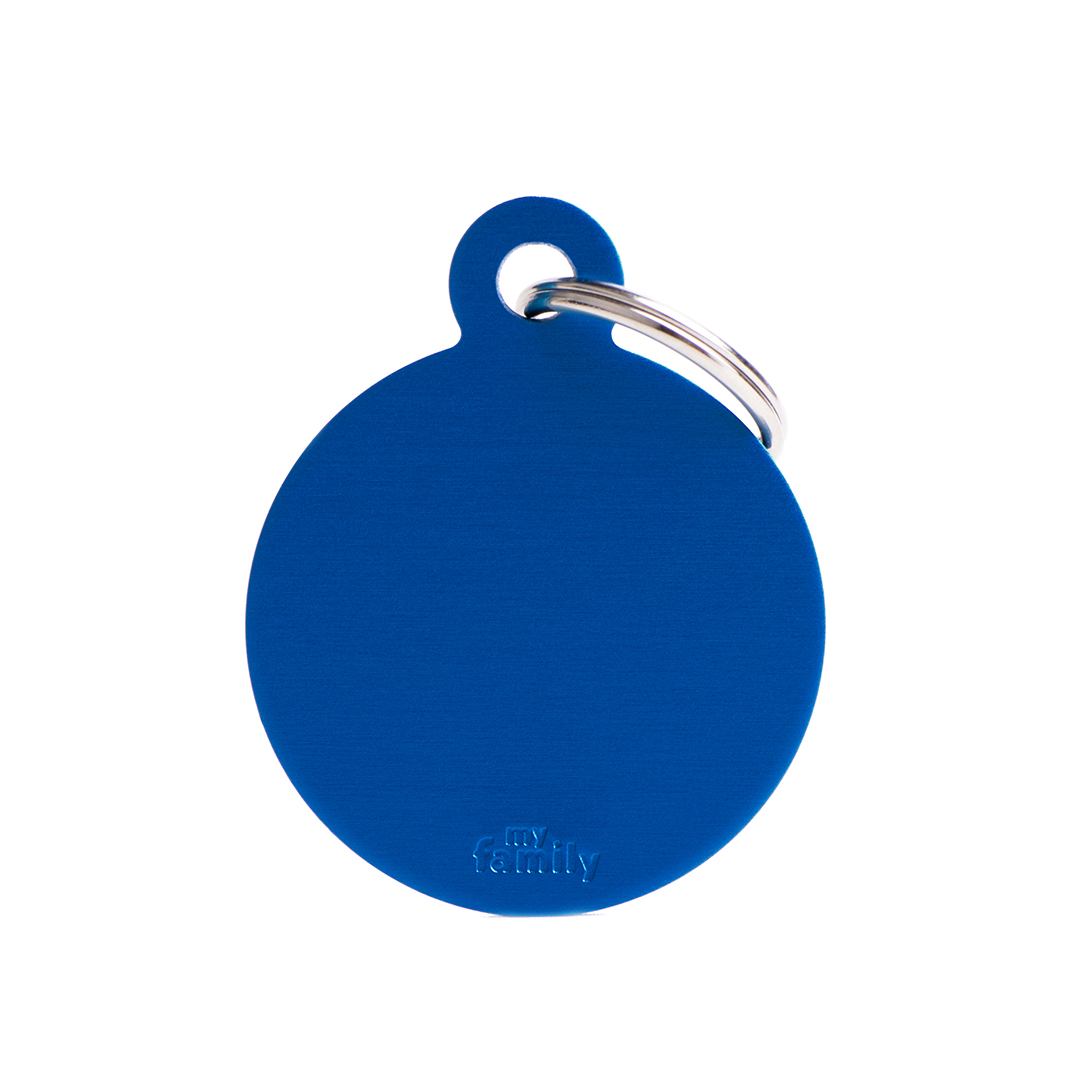 MyFamily Round Aluminum ID-Tag in blau