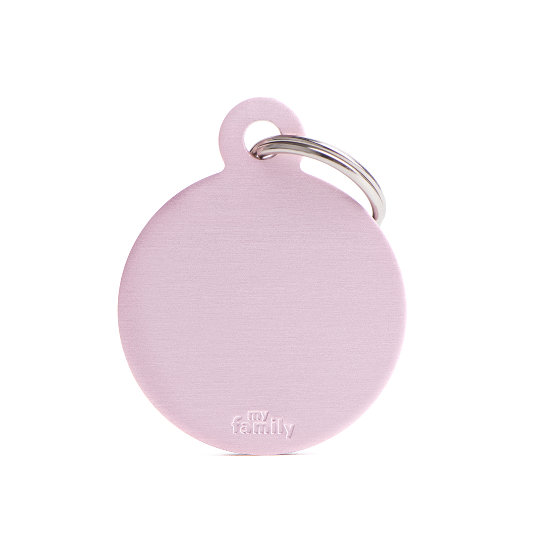 MyFamily Round Aluminum ID-Tag in pink