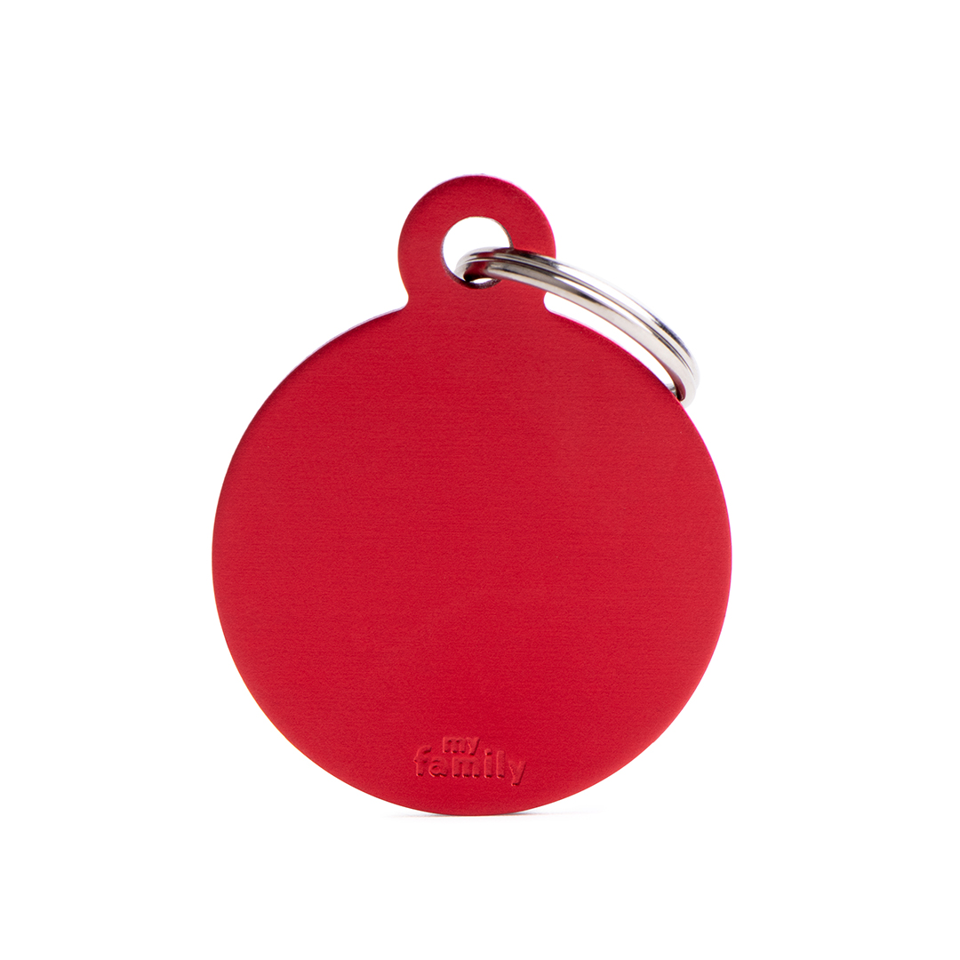 MyFamily Round Aluminum ID-Tag in rot