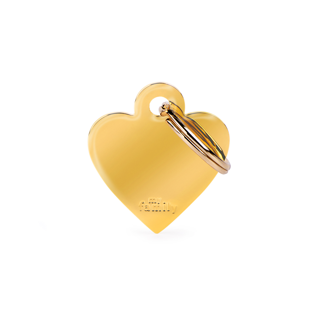MyFamily Big Heart Golden Brass ID-Tag in gold