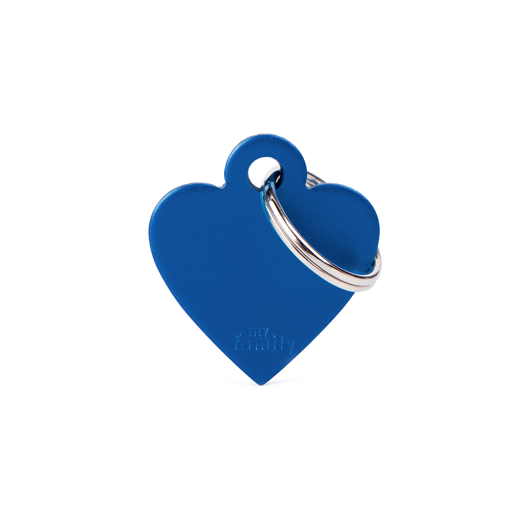 MyFamily Heart Aluminum ID-Tag in blau