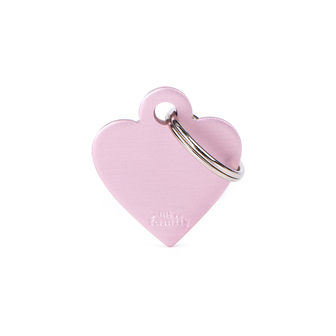 MyFamily Heart Aluminum ID-Tag in pink