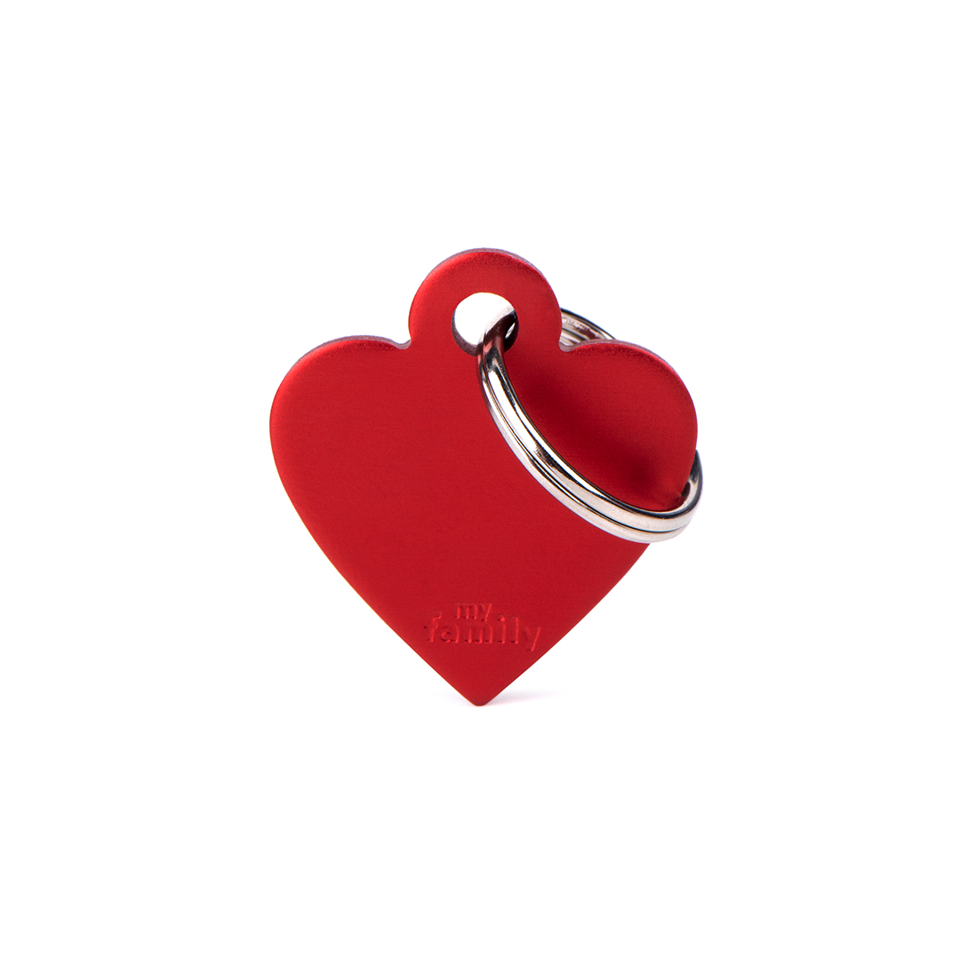 MyFamily Heart Aluminum ID-Tag in rot
