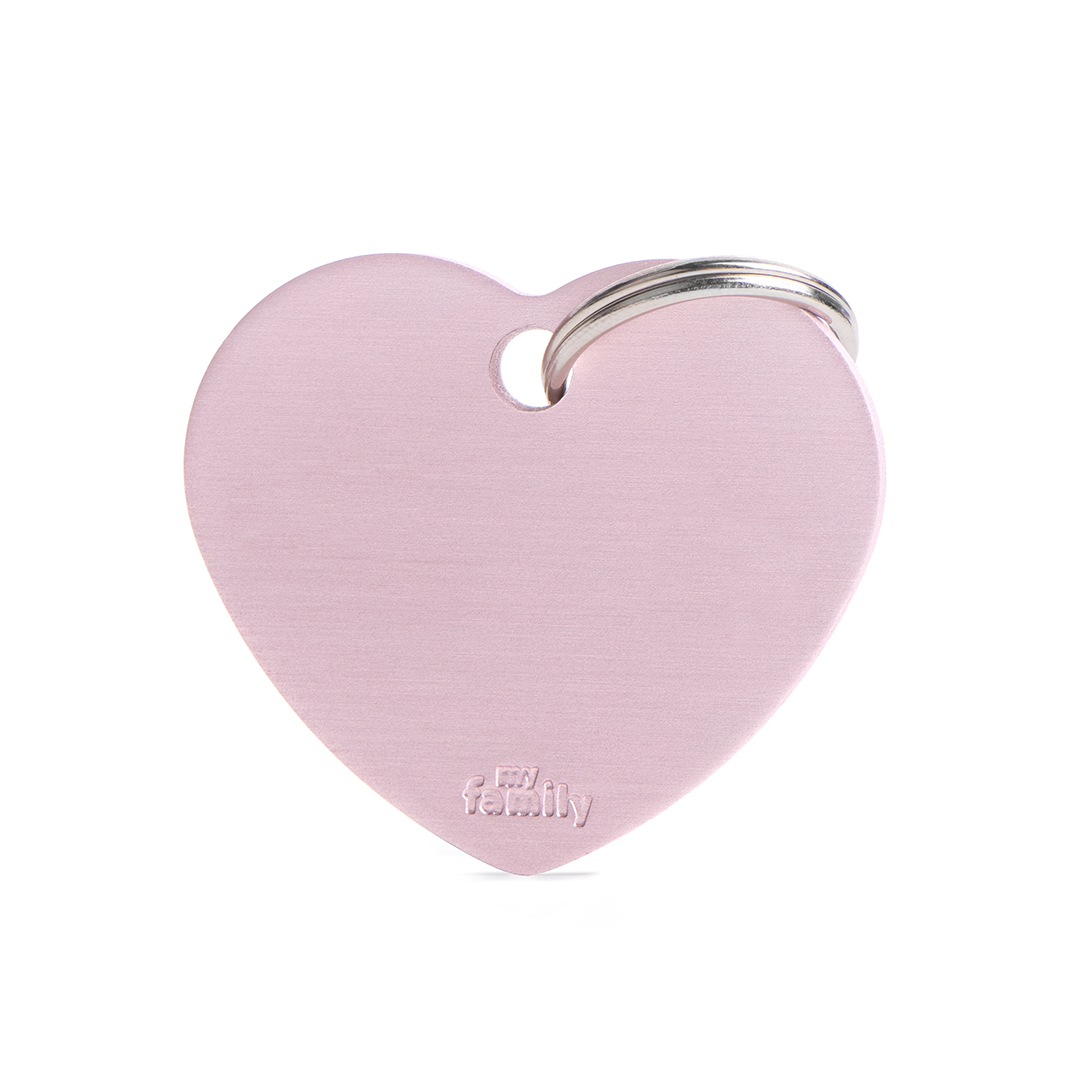 MyFamily Heart Aluminum ID-Tag in pink