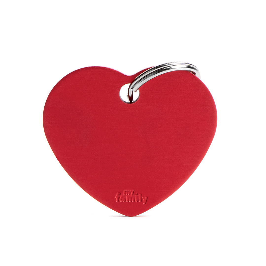 MyFamily Heart Aluminum ID-Tag in rot