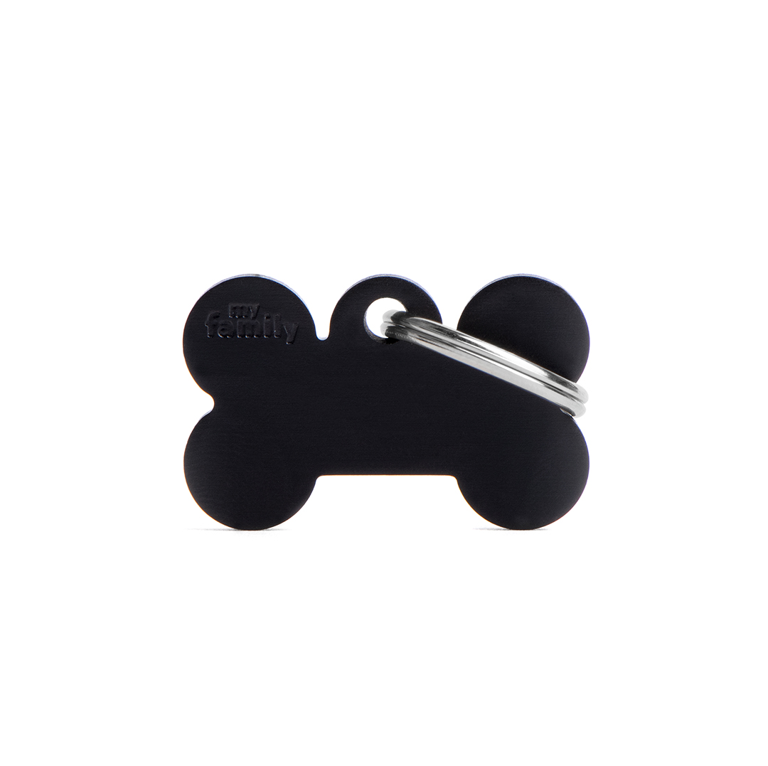 MyFamily Bone Aluminum ID-Tag in schwarz