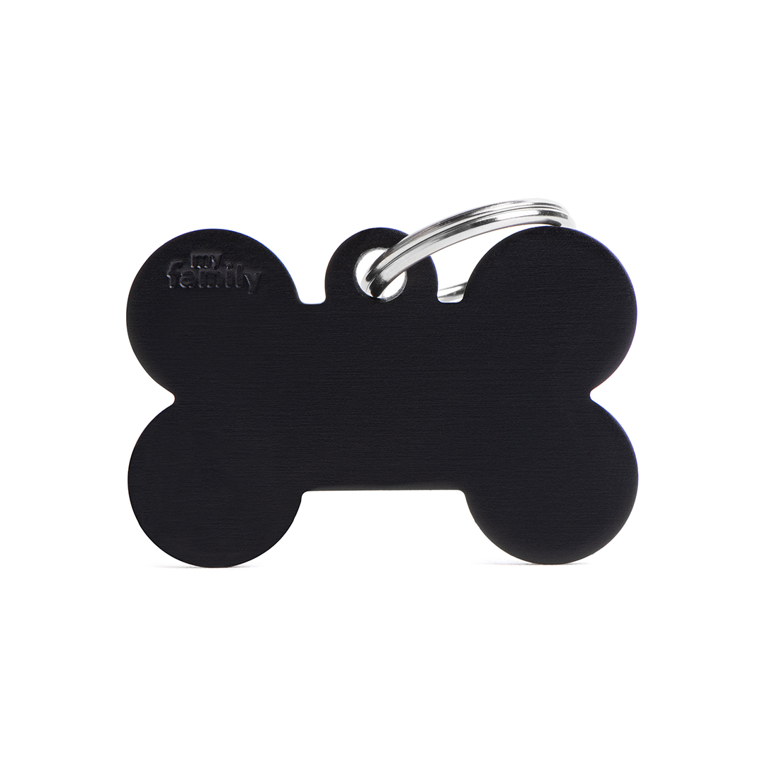 MyFamily Bone Aluminum ID-Tag in schwarz