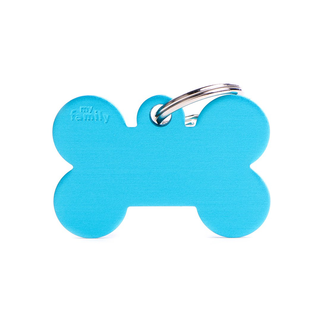 MyFamily Bone Aluminum ID-Tag in hellblau