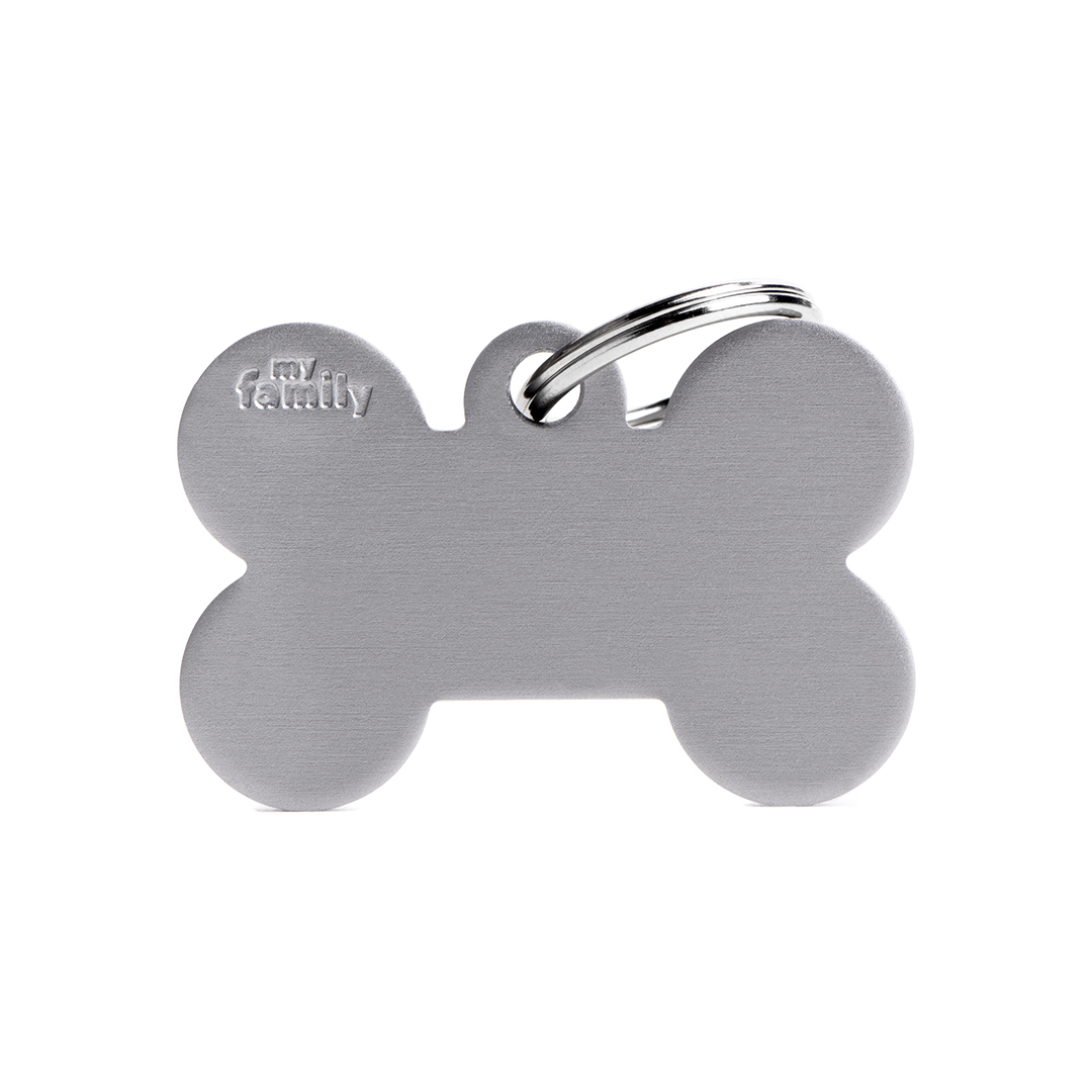 MyFamily Bone Aluminum ID-Tag in grau
