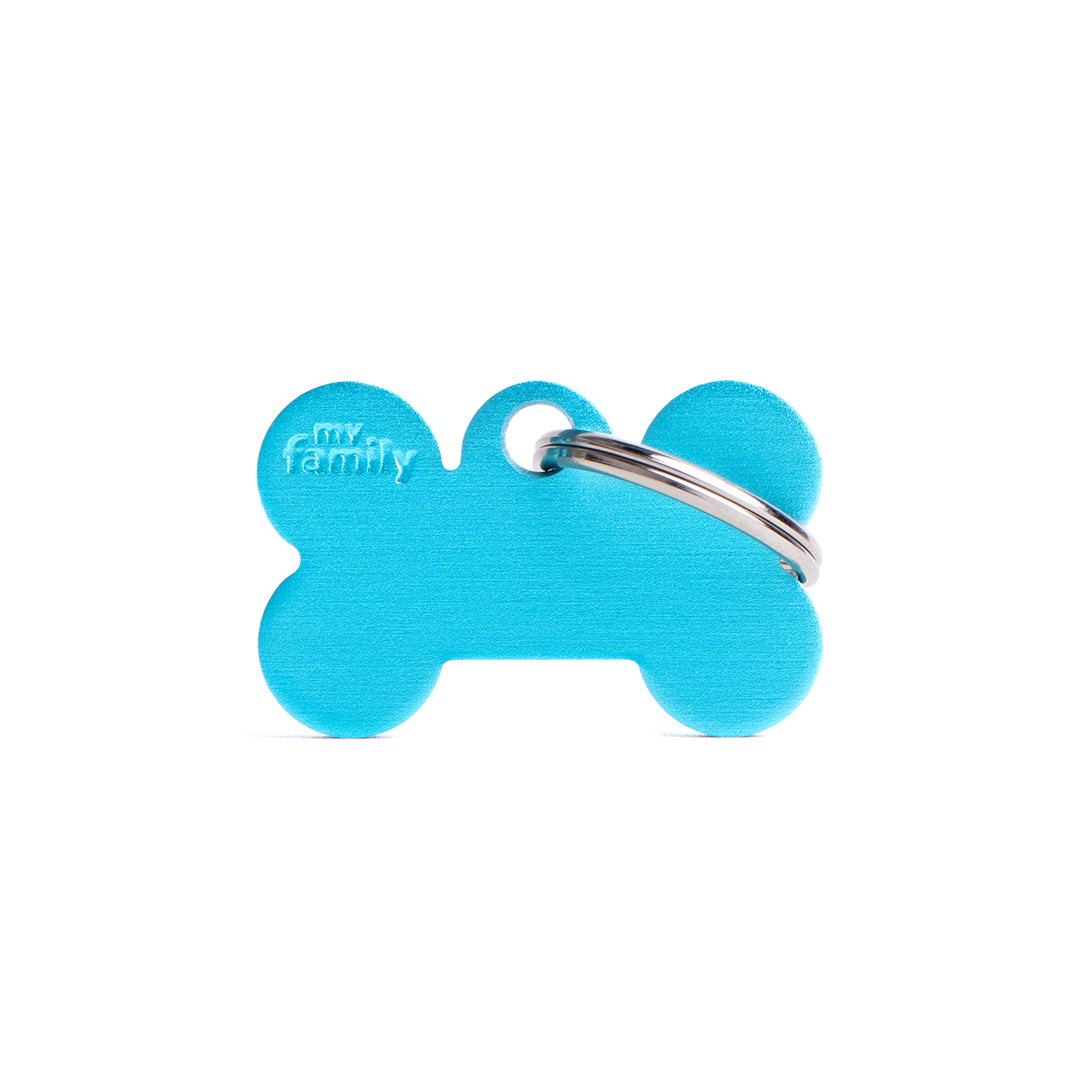 MyFamily Bone Aluminum ID-Tag in hellblau