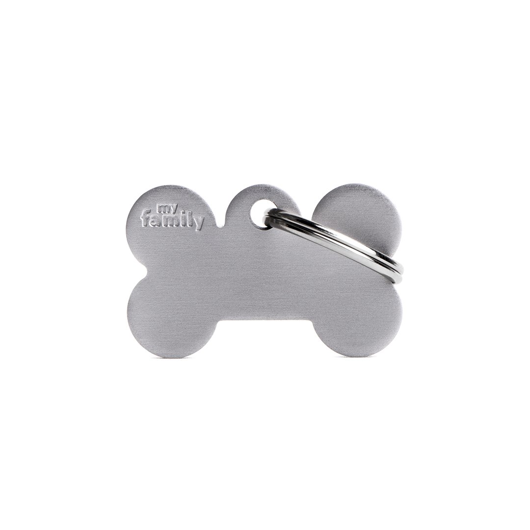 MyFamily Bone Aluminum ID-Tag in grau