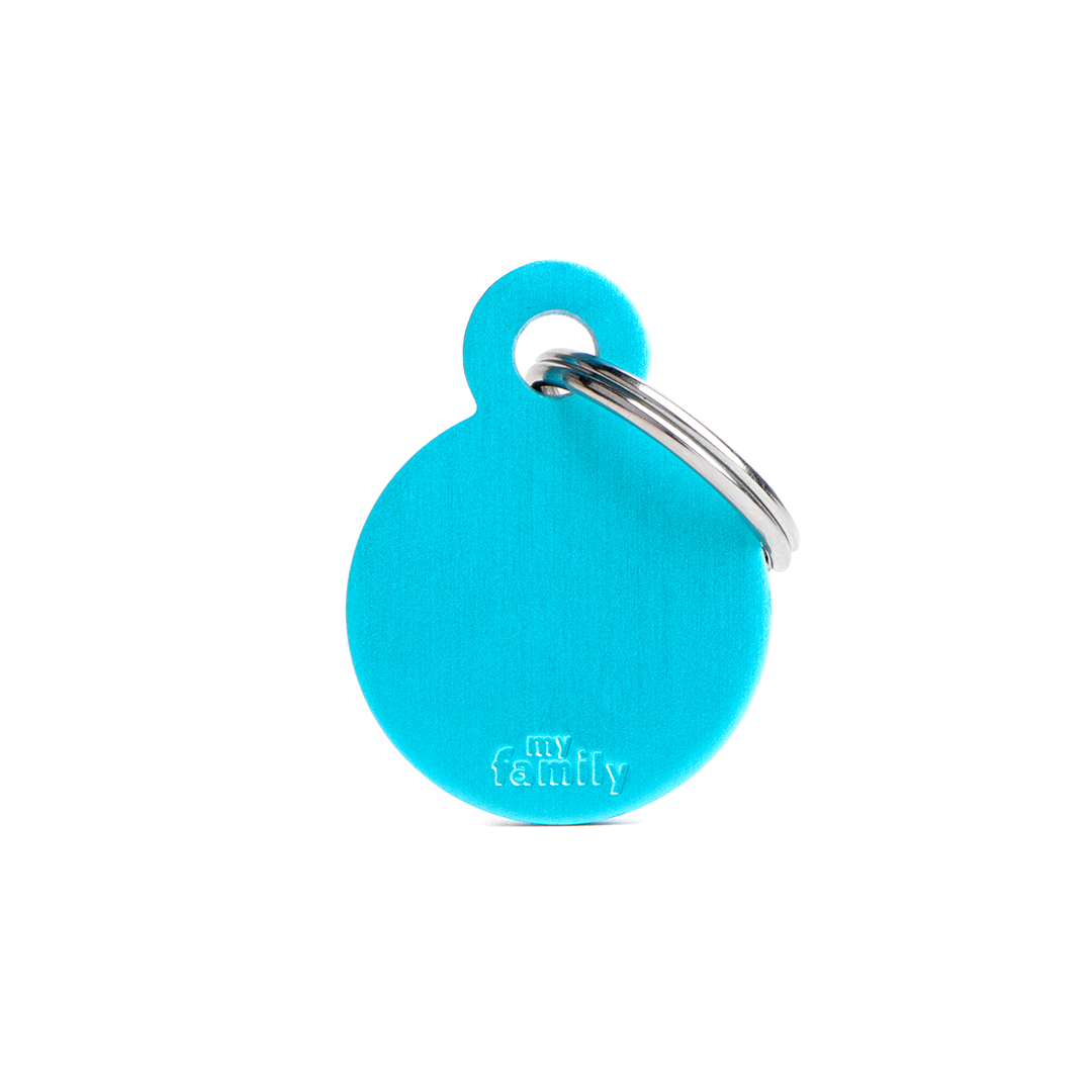 MyFamily Round Aluminium ID-Tag in Hellblau