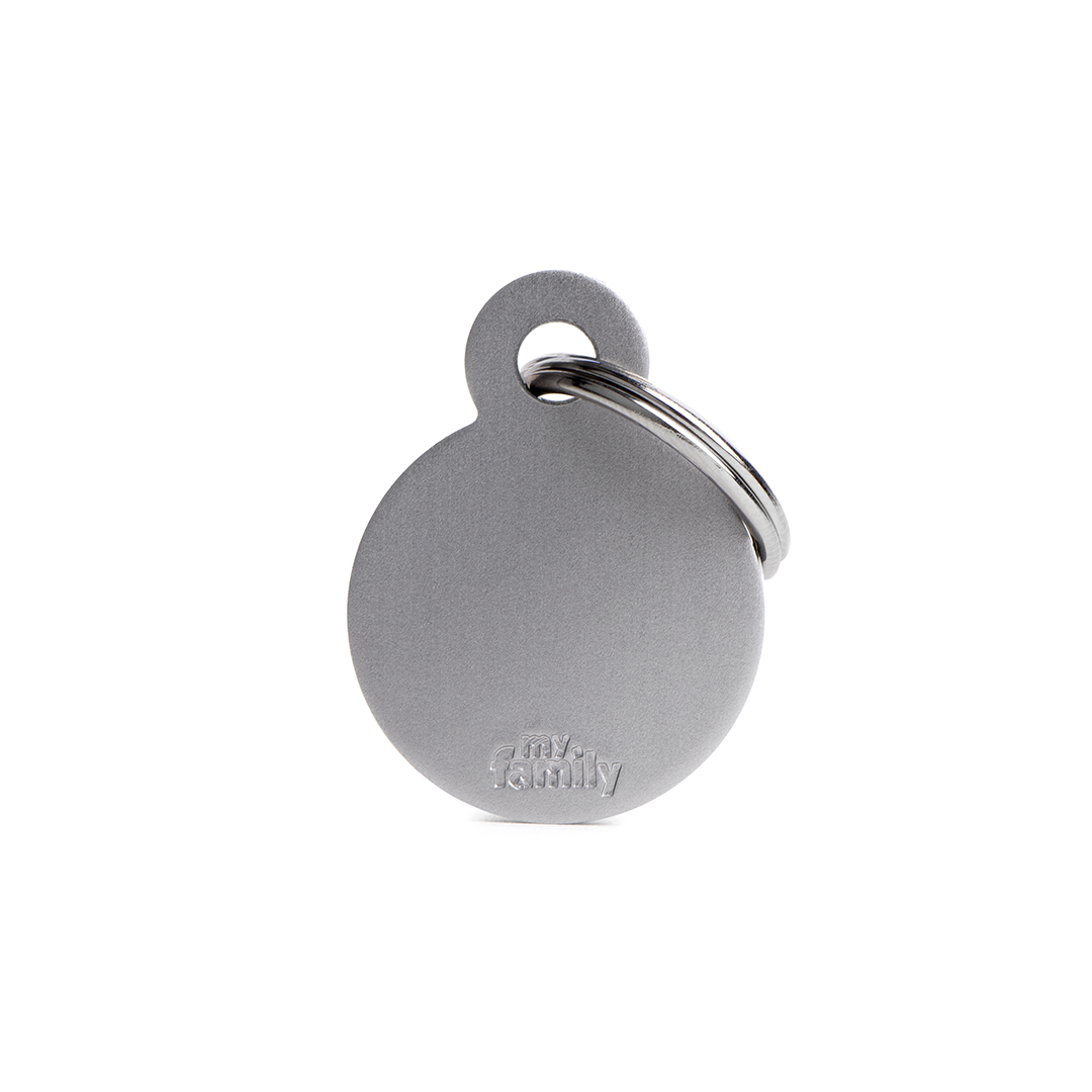 MyFamily Round Aluminium ID-Tag in grau