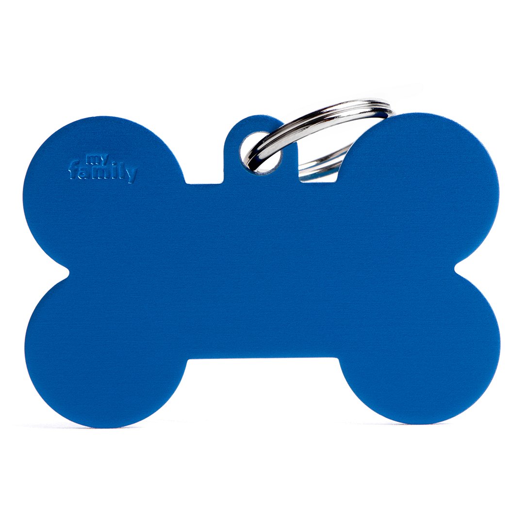 MyFamily Bone Aluminium ID-Tag in blau
