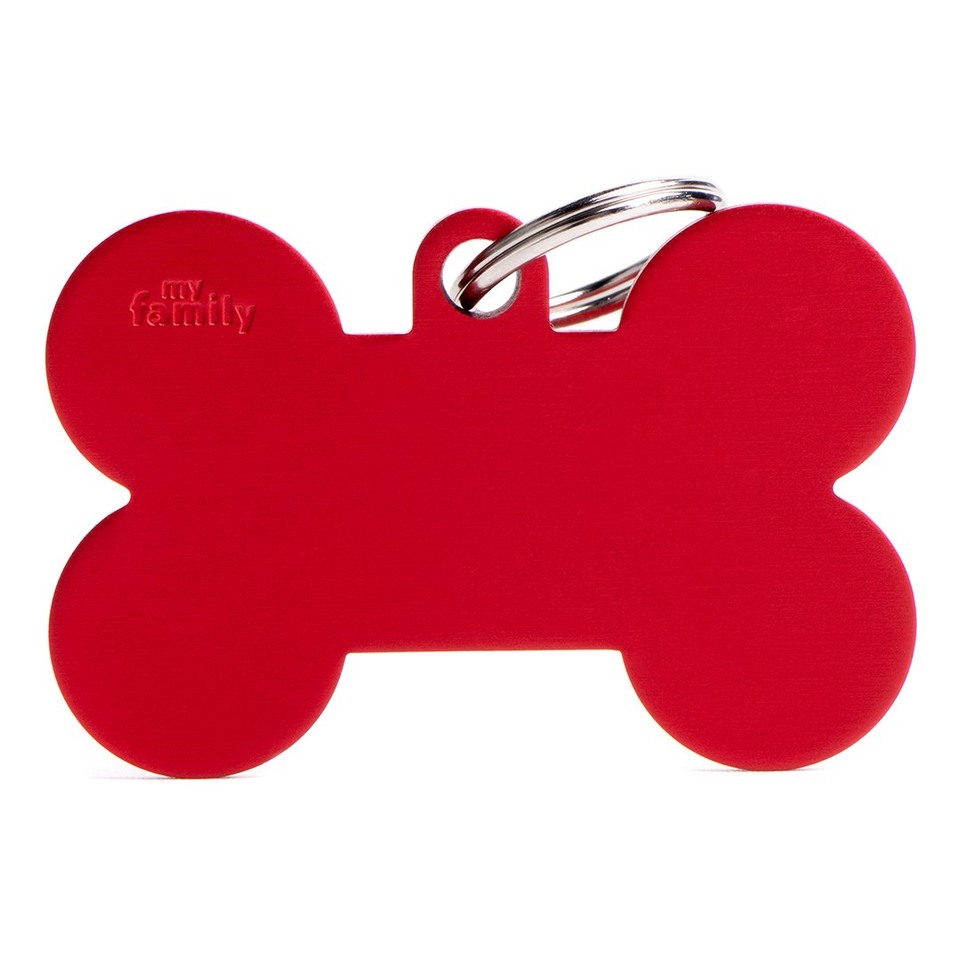 MyFamily Bone Aluminium ID-Tag in rot