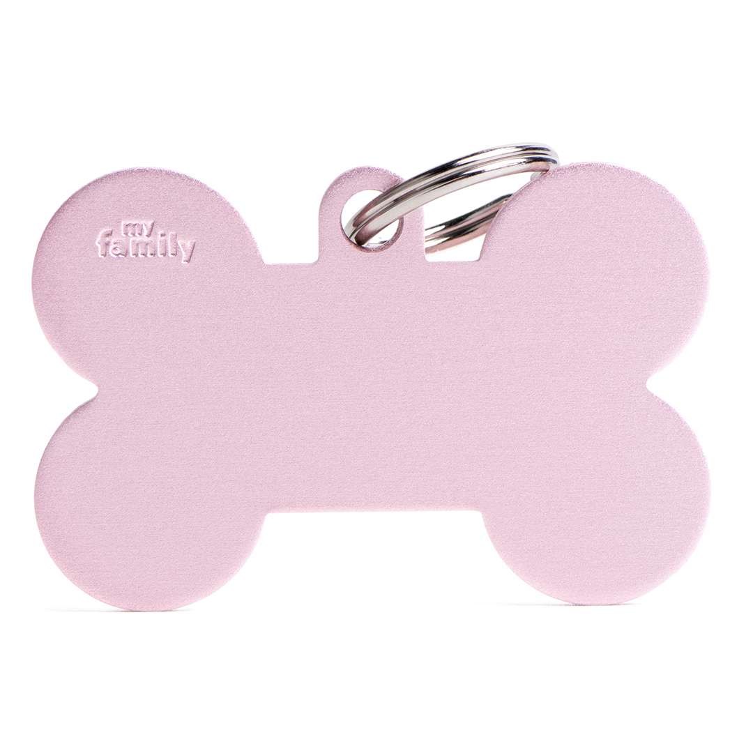 MyFamily Bone Aluminium ID-Tag in pink