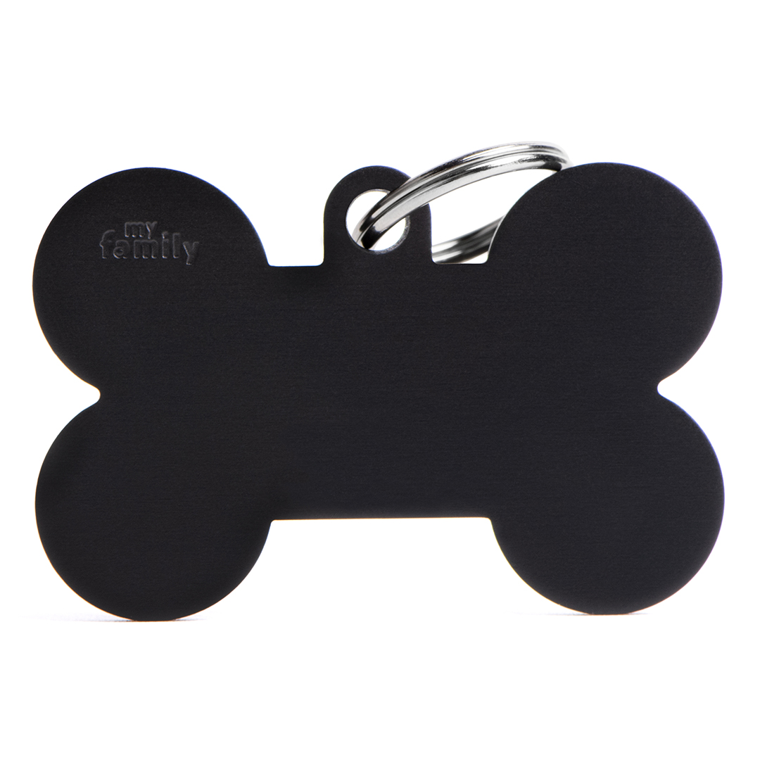 MyFamily Bone Aluminum ID-Tag in schwarz