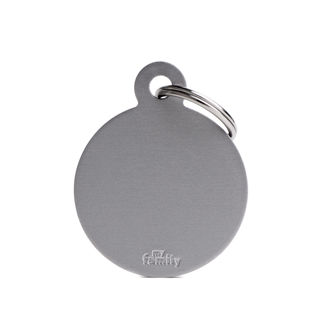 MyFamily Round Aluminium ID-Tag in grau