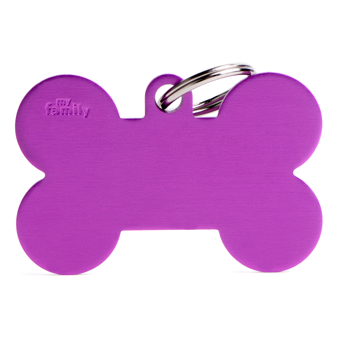 MyFamily Bone Aluminium ID-Tag in lila