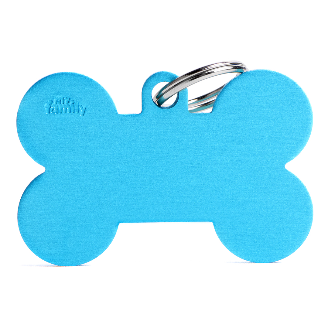 MyFamily Bone Aluminium ID-Tag in hellblau